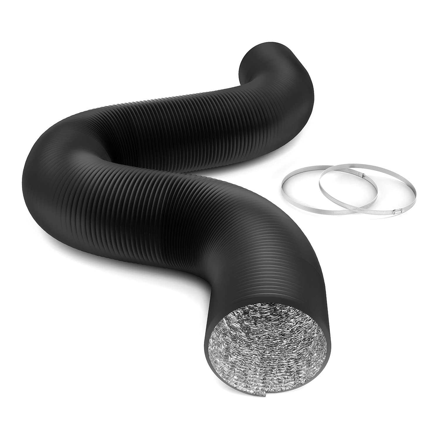 Ipower Flexible 6 Inch 25 Feet Aluminum Ducting 4 Layer Protection Dryer Vent Hose for Hvac Heating Cooling Ventilation and Exhaust - Zenithce