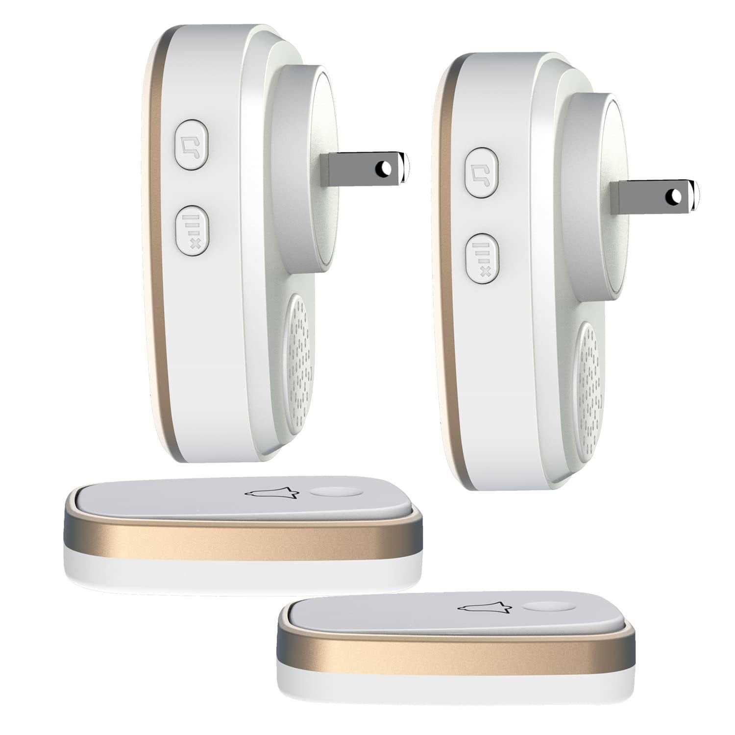 Wireless Doorbell, Door Bell Chime Kit with 60 Melodies, 4 Levels of Volumes and LED Flash, Easy Setup for Home and Office - Zenithce