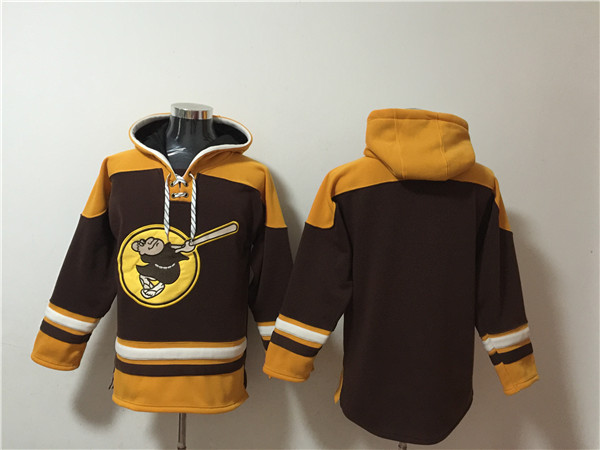 San Diego Padres Blank Brown Yellow Ageless Must-Have Lace-Up Pullover Hoodie - Zenithce