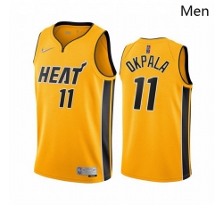 Miami Heat 11 KZ Okpala Yellow Swingman 2020 21 Earned Edition Jersey - Zenithce