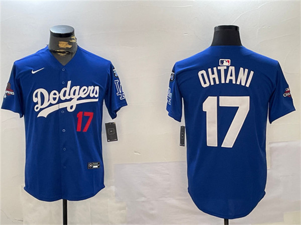Los Angeles Dodgers #17 Shohei Ohtani Royal 2024 World Series Champions With Fernando Memorial Patch Alternate Limited Stitched Jersey - Zenithce
