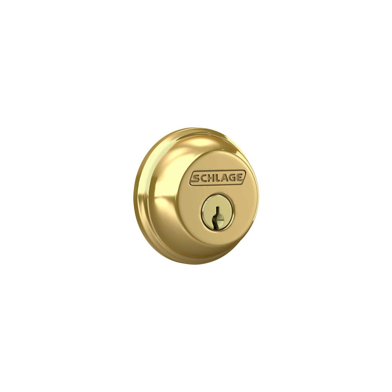 Schlage Bright Brass Single Cylinder Deadbolt - Zenithce