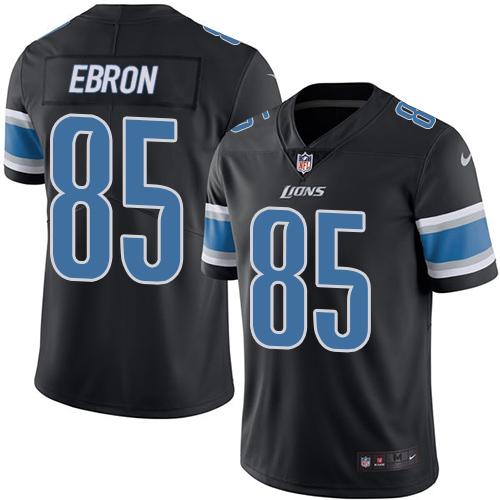 Lions #85 Eric Ebron Black Stitched Limited Rush Nike Jersey - Zenithce
