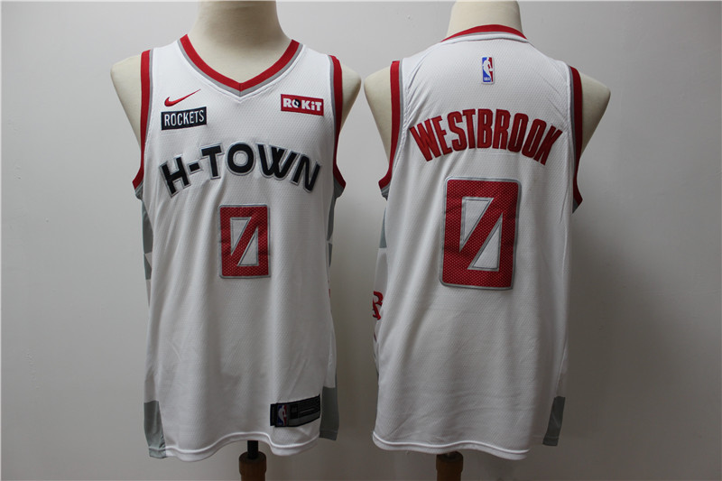 Houston Rockets #0 Russell Westbrook White 2020 City Edition Swingman Jersey With The Sponsor Logo - Zenithce