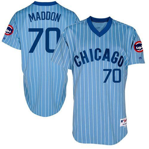 Cubs #70 Joe Maddon Blue(White Strip) Cooperstown Throwback Stitched Jersey - Zenithce