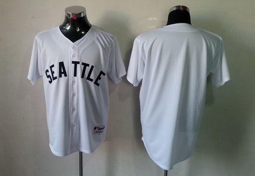 Mariners Blank White 1909 Turn Back The Clock Stitched Jersey - Zenithce