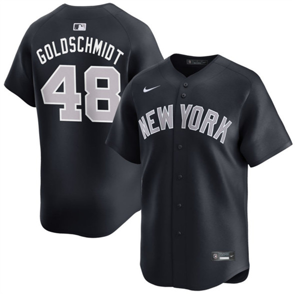 New York Yankees #48 Paul Goldschmidt Navy 2024 Alternate Limited Stitched Jersey - Zenithce