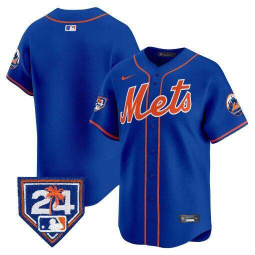 New York Mets Blank Royal 2024 Spring Training V2 Limited Stitched Jersey - Zenithce