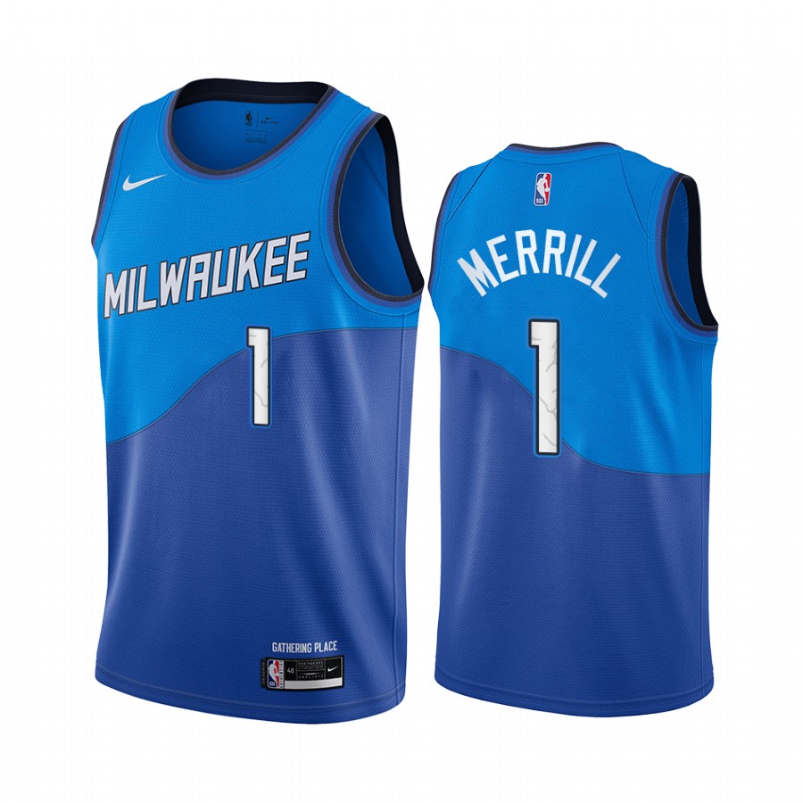 Bucks #1 Sam Merrill Blue Swingman 2020-21 City Edition Jersey - Zenithce