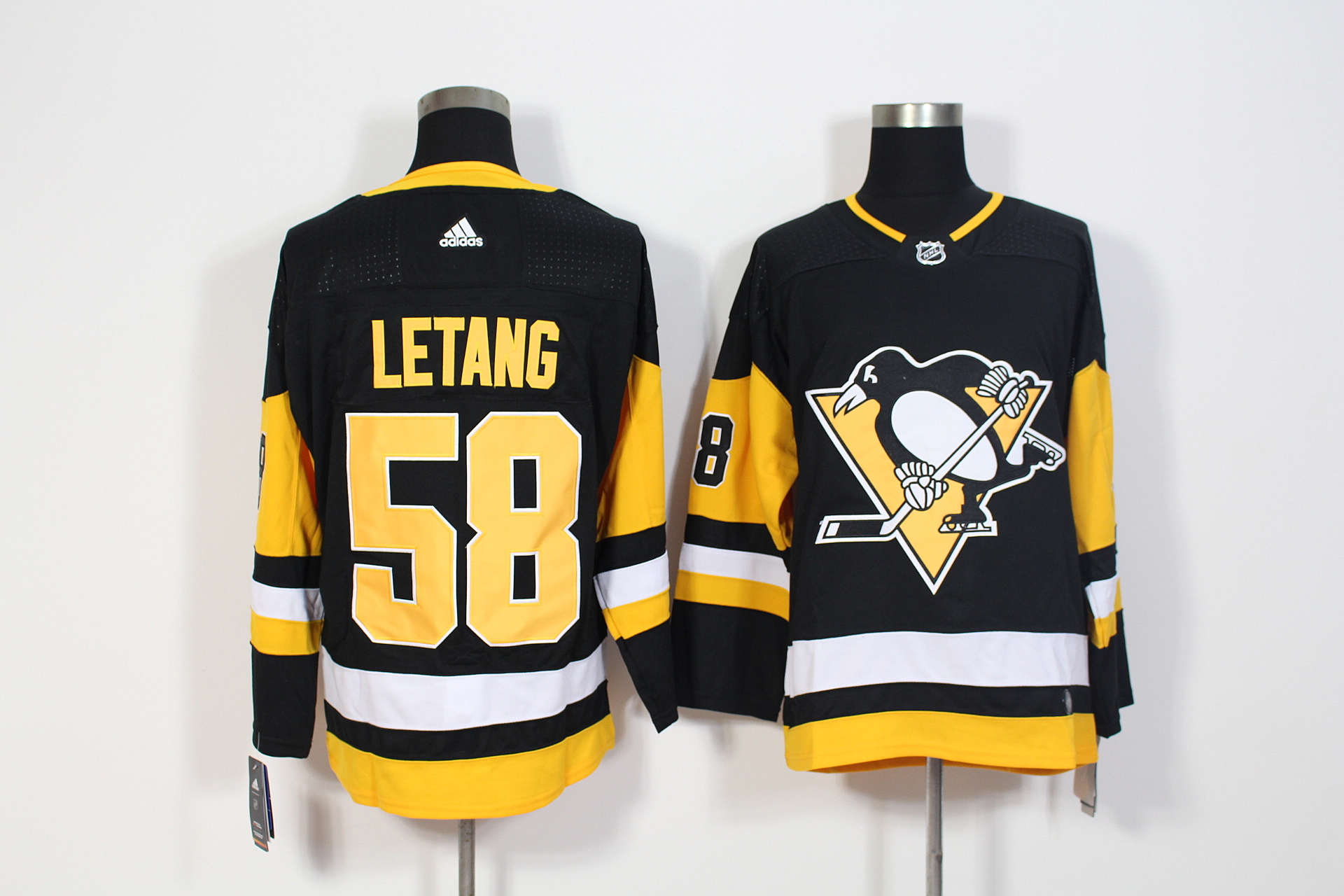 Pittsburgh Penguins #58 Kris Letang Black Stitched Adidas Jersey - Zenithce