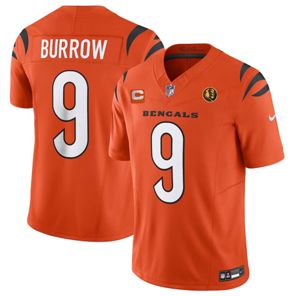 Cincinnati Bengals #9 Joe Burrow Orange 2023 F.U.S.E. With 4-Star C Patch And John Madden Patch Vapor Limited Stitched Jersey - Zenithce