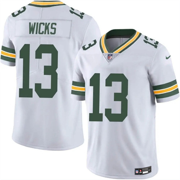 Green Bay Packers #13 Dontayvion Wicks White 2025 Vapor Untouchable Limited Stitched Jersey - Zenithce