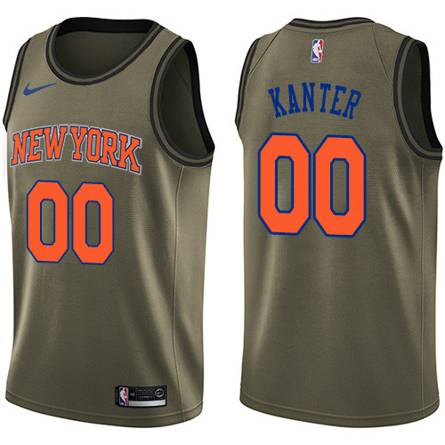 Knicks #00 Enes Kanter Green Salute to Service Swingman Jersey - Zenithce