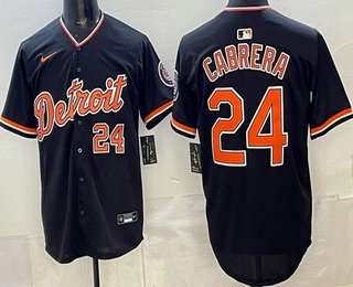 Detroit Tigers #24 Miguel Cabrera Navy Limited Jersey - Zenithce
