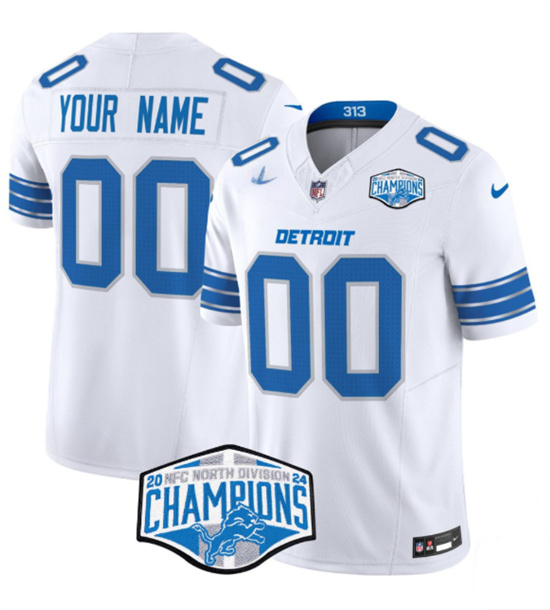 Detroit Lions Custom White 2024 NFC North Champions F.U.S.E. Vapor Limited Stitched Jersey - Zenithce