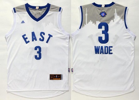 2015-16 Eastern All-Stars #3 Dwyane Wade Revolution 30 Swingman White Jersey - Zenithce