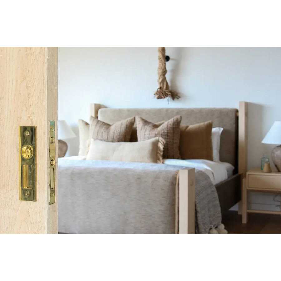 Emtek Mortise Pocket Door Hardware Narrow Modern Rectangular Keyed Pocket Door Mortise Lock 2153US26138 - Zenithce
