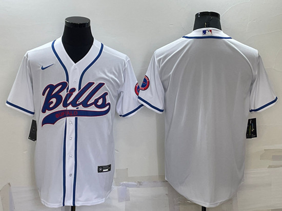 Buffalo Bills Blank White Cool Base Stitched Baseball Jersey - Zenithce