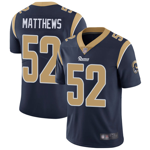 Los Angeles Rams #52 Clay Matthews Navy Blue Vapor Untouchable Limited Stitched Jersey - Zenithce