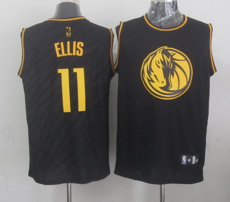 Dallas Mavericks #11 Monta Ellis Revolution 30 Swingman 2014 Black With Gold Jersey - Zenithce