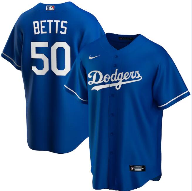 Los Angeles Dodgers Blue #50 Mookie Betts Cool Base Stitched Jersey - Zenithce