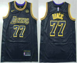 Los Angeles Lakers #77 Luka Doncic Black Stitched Jersey - Zenithce