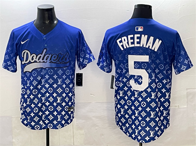 Los Angeles Dodgers #5 Freddie Freeman Blue Limited Stitched Jersey - Zenithce