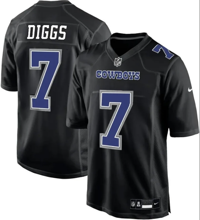 Dallas Cowboys #7 Trevon Diggs Carbon Black Fashion Game Jersey - Zenithce