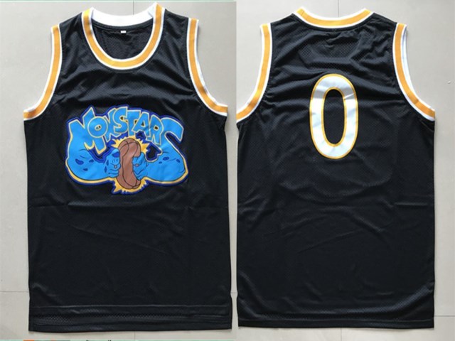 Monstars 0 Black Space Jam Stitched Movie Jersey - Zenithce