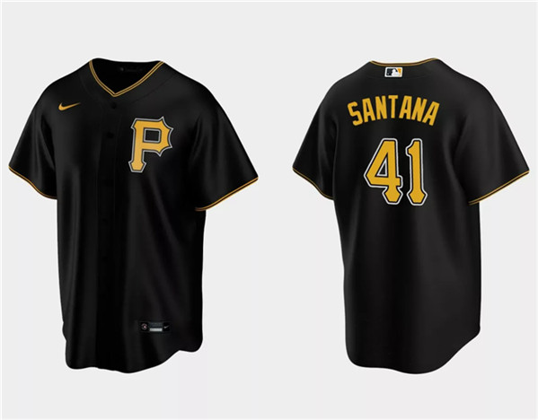Pittsburgh Pirates #41 Carlos Santana Black Cool Base Stitched Jersey - Zenithce