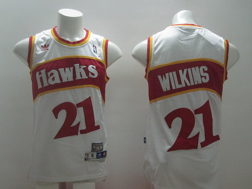 Atlanta Hawks #21 Dominique Wilkins White Swingman Throwback Jersey - Zenithce
