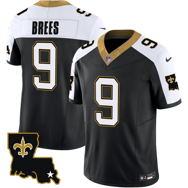 New Orleans Saints #9 Drew Brees Black White 2023 F.U.S.E. 1987 Legacy Vapor Stitched Jersey - Zenithce