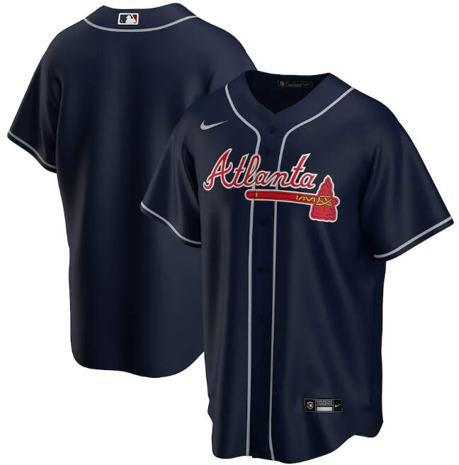 Atlanta Braves Navy Cool Base Stitched Jersey - Zenithce