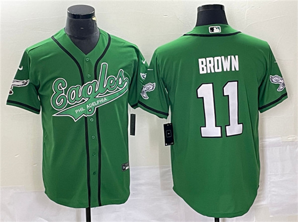 Philadelphia Eagles #11 A. J. Brown Green Cool Base Stitched Jersey - Zenithce