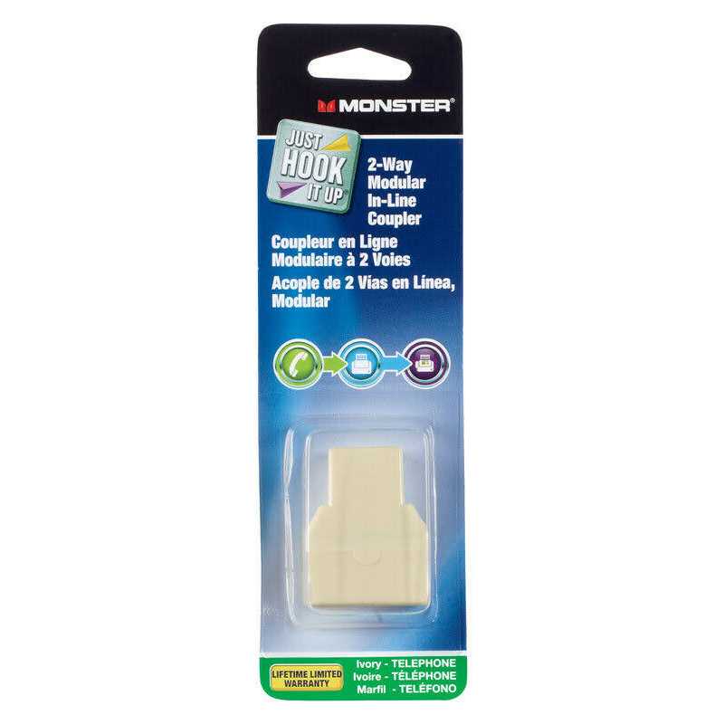 Monster Brush Wall Plate Just Hook It Up White 1 gang Plastic Home Theater - Zenithce