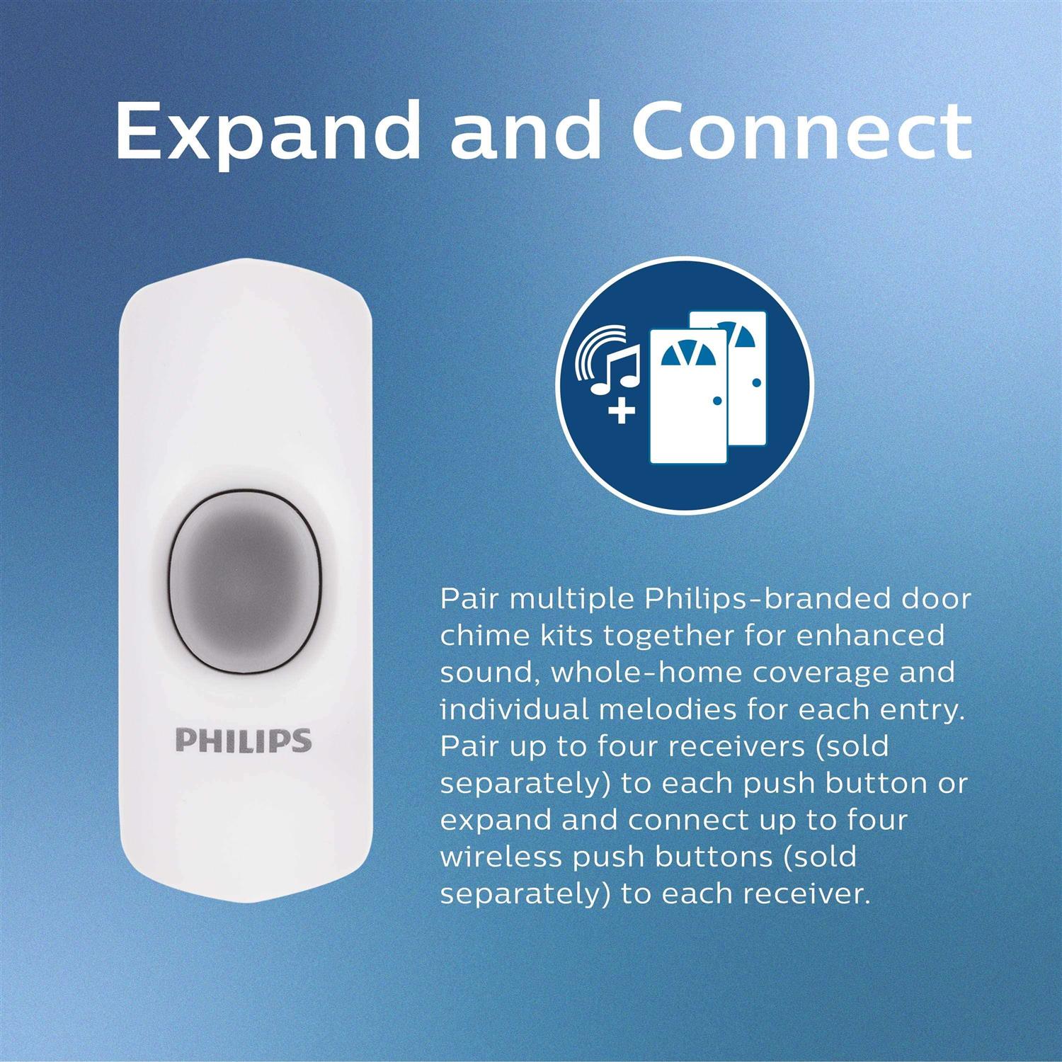 Philips Battery-Operated 2-Melody Doorbell Kit - Zenithce