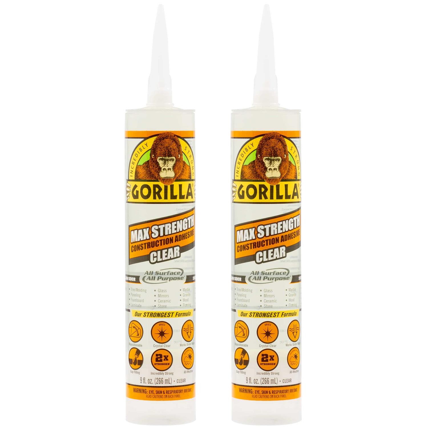 Gorilla Max Strength Clear Construction Adhesive - Zenithce