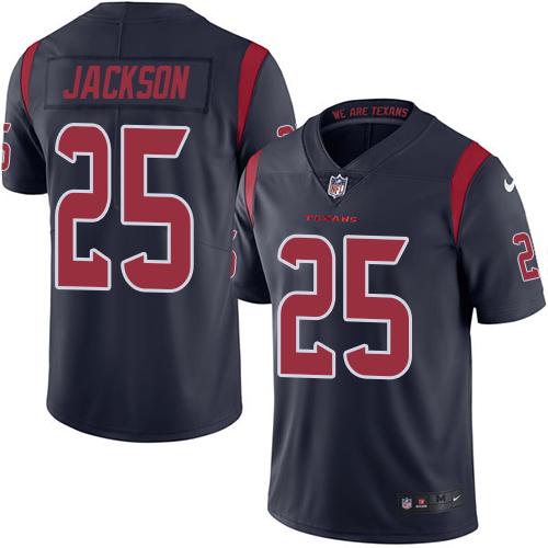 Texans #25 Kareem Jackson Navy Blue Stitched Limited Rush Nike Jersey - Zenithce