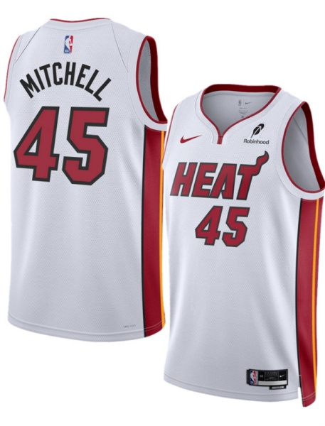 Miami Heat #45 Davion Mitchell White 2025 Association Edition Swingman Stitched Jersey - Zenithce