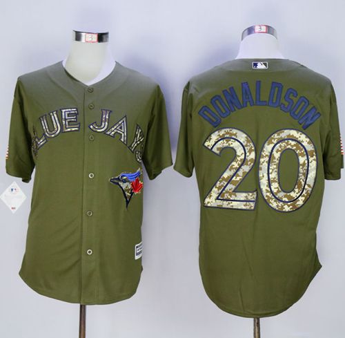 Blue Jays #20 Josh Donaldson Green Camo New Cool Base Stitched Jersey - Zenithce