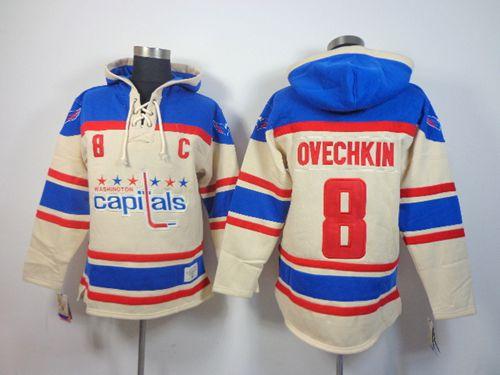 Capitals #8 Alex Ovechkin Cream Sawyer Hooded Sweatshirt Stitched Jersey - Zenithce