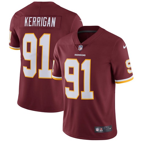 Washington Redskins #91 Ryan Kerrigan Burgundy Red Vapor Untouchable Limited Stitched Jersey - Zenithce