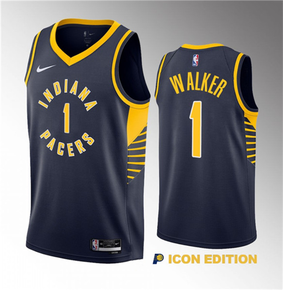 Indiana Pacers #1 Jarace Walker Navy 2023 Draft Icon Edition Stitched Jersey - Zenithce