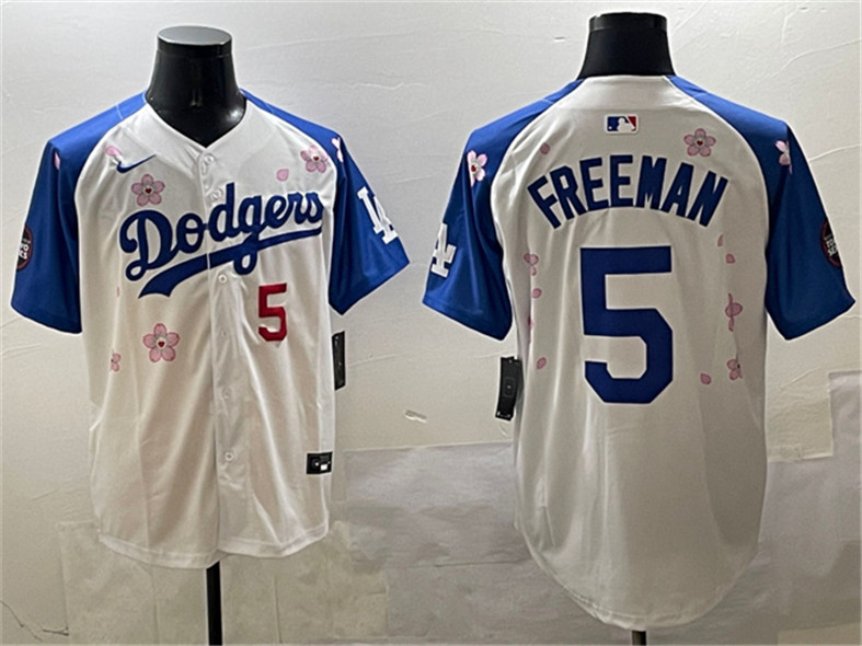 Los Angeles Dodgers #5 Freddie Freeman White Royal 2025 Tokyo Series Limited Stitched Jersey - Zenithce