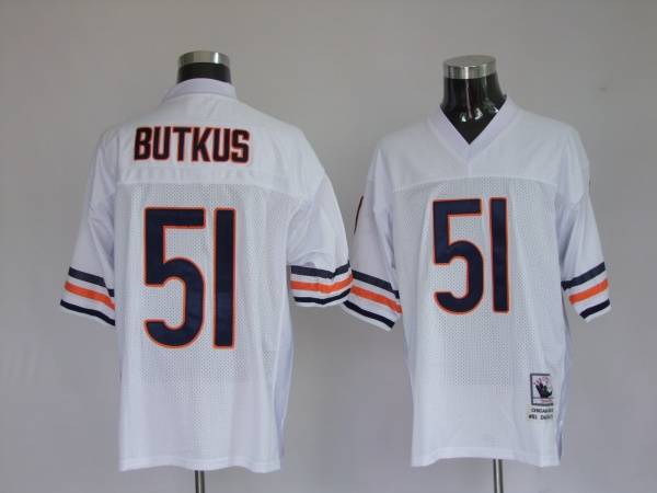 Mitchell Ness Bears #51 Dick Butkus White Stitched Throwback Jersey - Zenithce