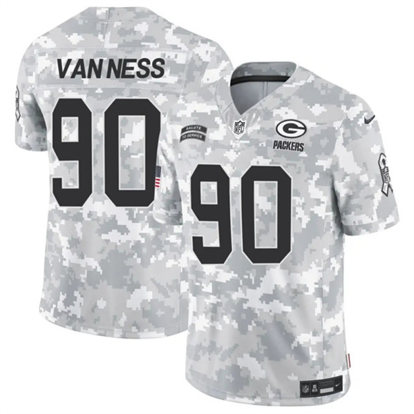 Green Bay Packers #90 Lukas Van Ness Arctic Camo 2024 F.U.S.E. Salute To Service Limited Stitched Jersey - Zenithce