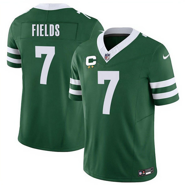 New York Jets #7 Justin Fields Green 2025 F.U.S.E. With 2-Star C Patch Vapor Untouchable Limited Stitched Jersey - Zenithce