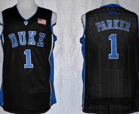 Duke Blue Devils #1 Jabari Parker Black Jersey - Zenithce