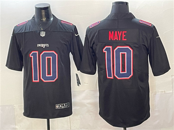 New England Patriots #10 Drake Maye Black Fashion Vapor Untouchable Limited Stitched Jersey - Zenithce