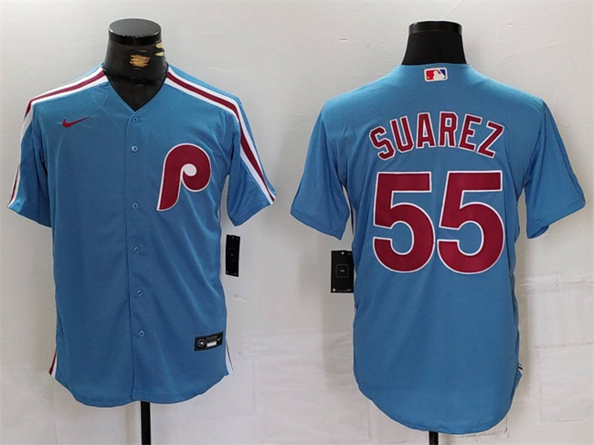 Philadelphia Phillies #55 Ranger Suárez Blue Cool Base Stitched Jersey - Zenithce